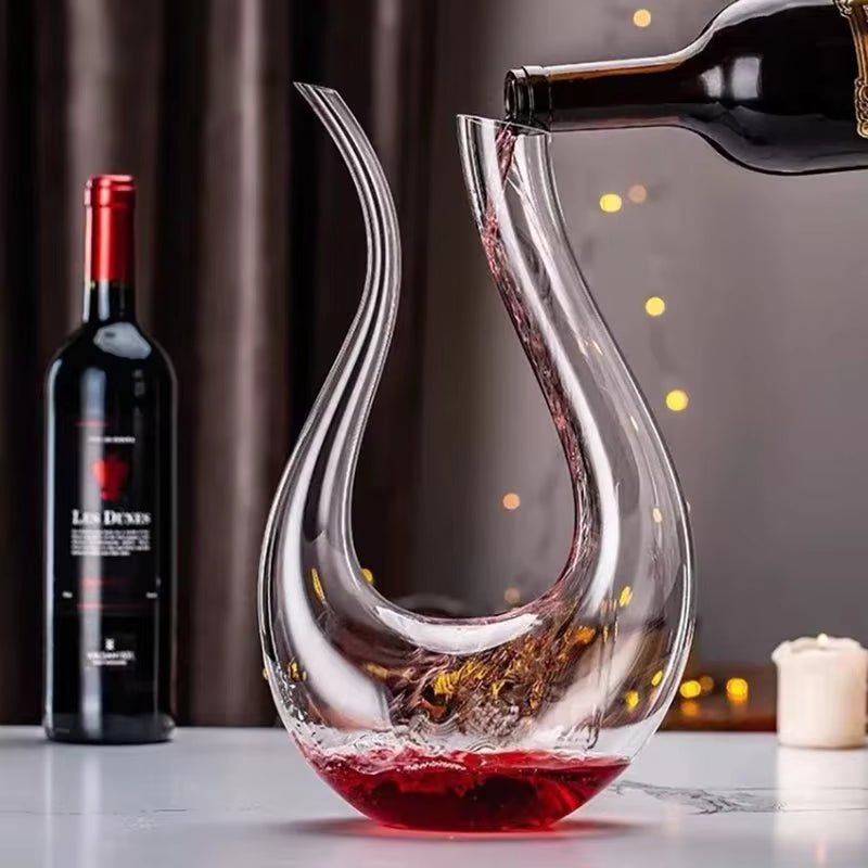 1500ML Big Decanter Handmade Crystal Red Wine Brandy Champagne Glasses Decanter Bottle Jug Pourer Aerator for Family Bar - My Store