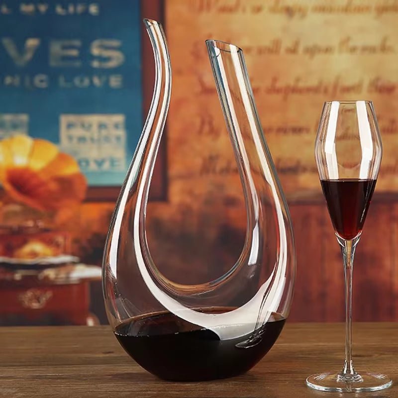 1500ML Big Decanter Handmade Crystal Red Wine Brandy Champagne Glasses Decanter Bottle Jug Pourer Aerator for Family Bar - My Store