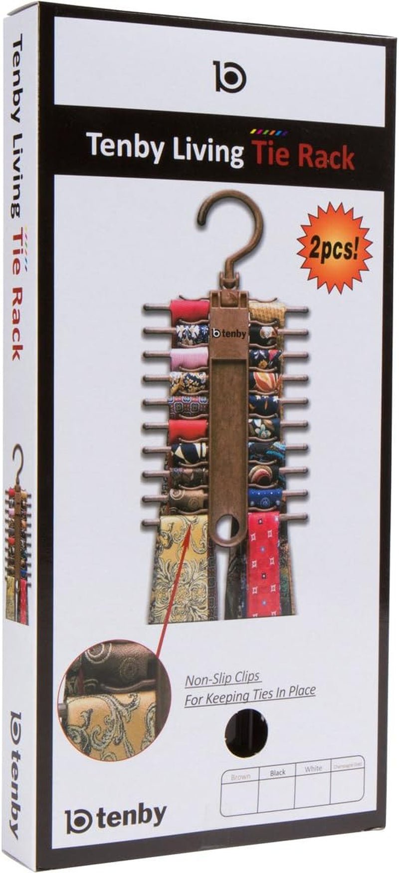 2 - PACK Black Tie Rack, Organizer, Hanger, Holder - Affordable Ti... - My Store