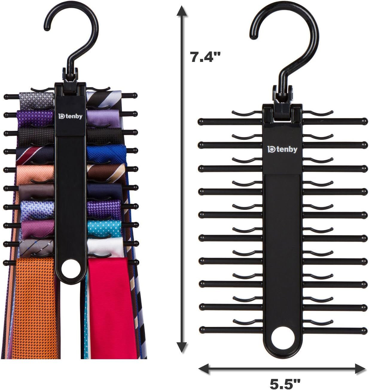 2 - PACK Black Tie Rack, Organizer, Hanger, Holder - Affordable Ti... - My Store