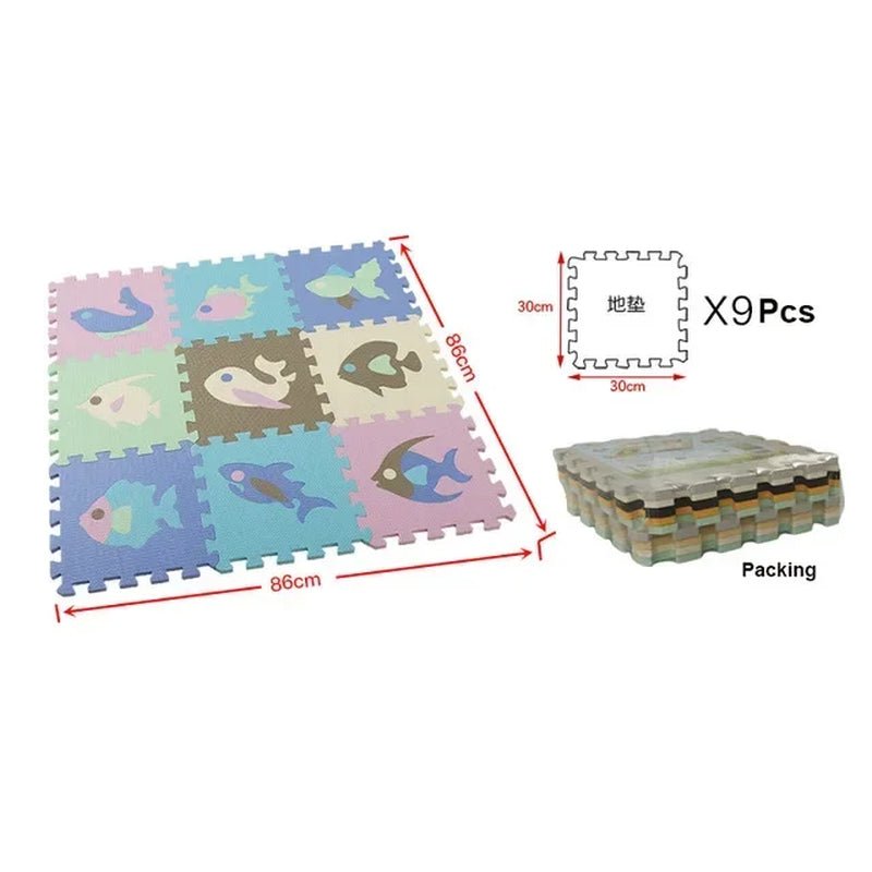 30*30*1Cm Cartoon Animal Pattern Play Mats Puzzles EVA Foam Floor Pad for Children Baby Play Gym Crawling Mats Toddler Carpet - My Store