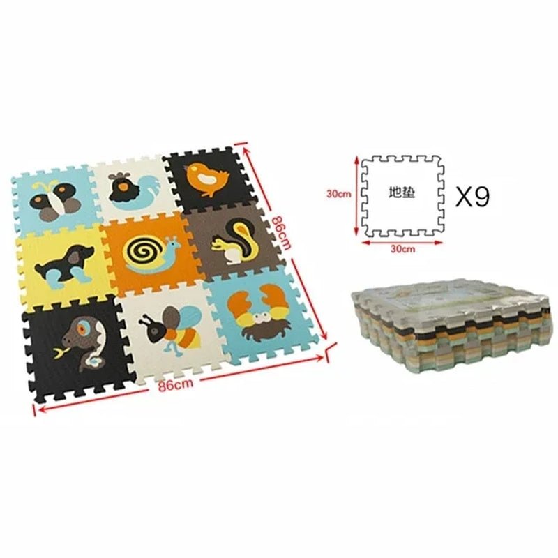 30*30*1Cm Cartoon Animal Pattern Play Mats Puzzles EVA Foam Floor Pad for Children Baby Play Gym Crawling Mats Toddler Carpet - My Store