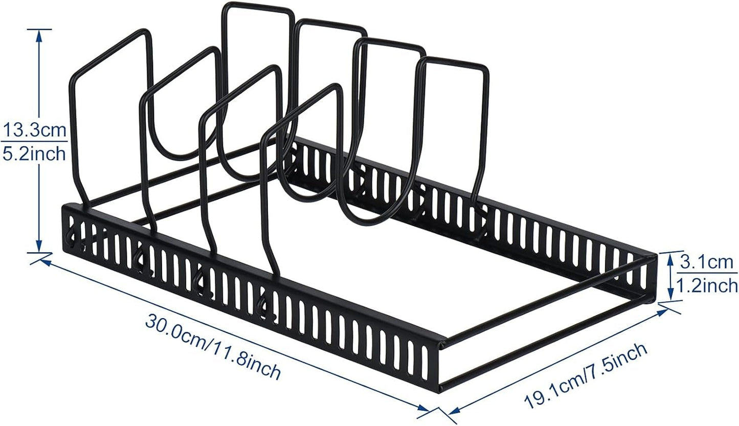 7+ Lid Organizer, Adjustable Kitchen Cabinet Organizer for Cutting Boards, Plates, Bakeware, Black - My Store