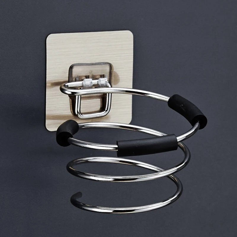 Bathroom Hair Dryer Holder Blower Home Organizer Adhesive Wall Mounted Nail Free No Trace Stickers Hair Care Dryer Storage Rack - My Store