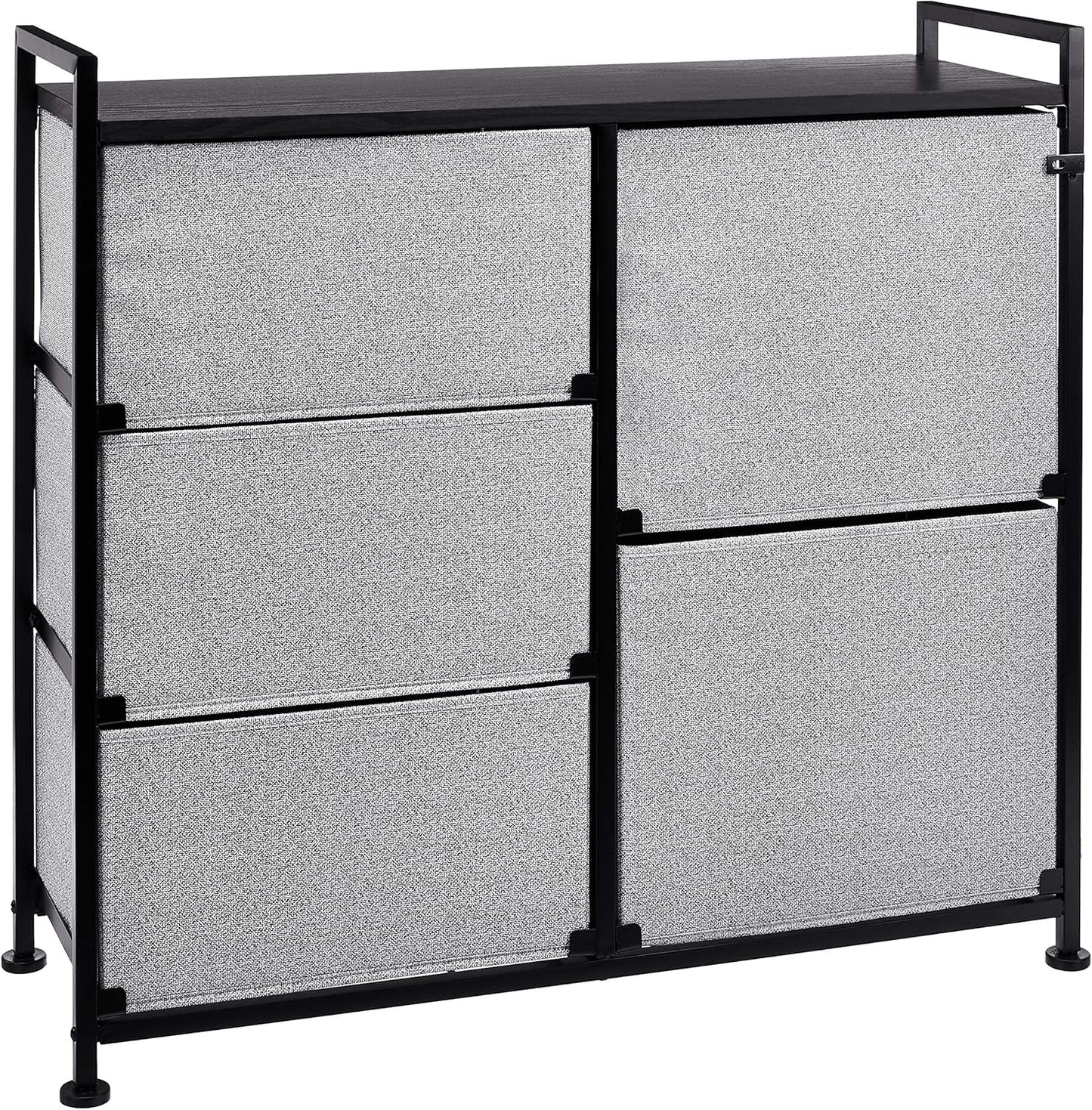 Fabric 5 - Drawer Storage Organizer Unit for Closet, Black - My Store
