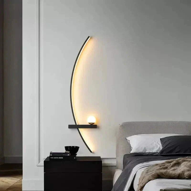 Modern LED Wall Lamp – Minimalist Art Design for Bedroom, Living Room, and Bathroom, Gold/Black - My Store