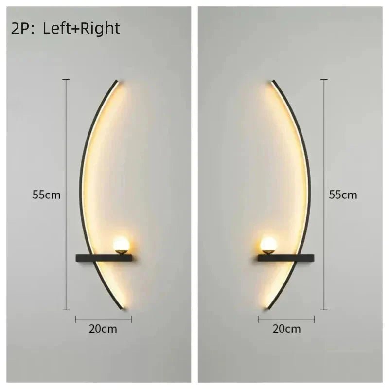 Modern LED Wall Lamp – Minimalist Art Design for Bedroom, Living Room, and Bathroom, Gold/Black - My Store
