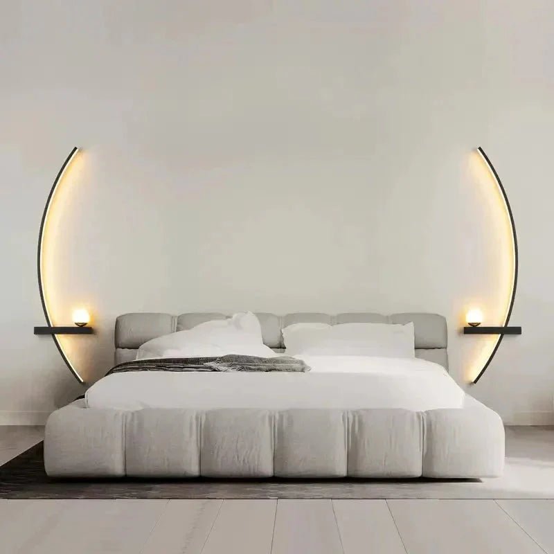 Modern LED Wall Lamp – Minimalist Art Design for Bedroom, Living Room, and Bathroom, Gold/Black - My Store