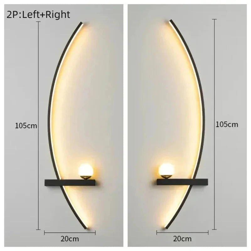 Modern LED Wall Lamp – Minimalist Art Design for Bedroom, Living Room, and Bathroom, Gold/Black - My Store
