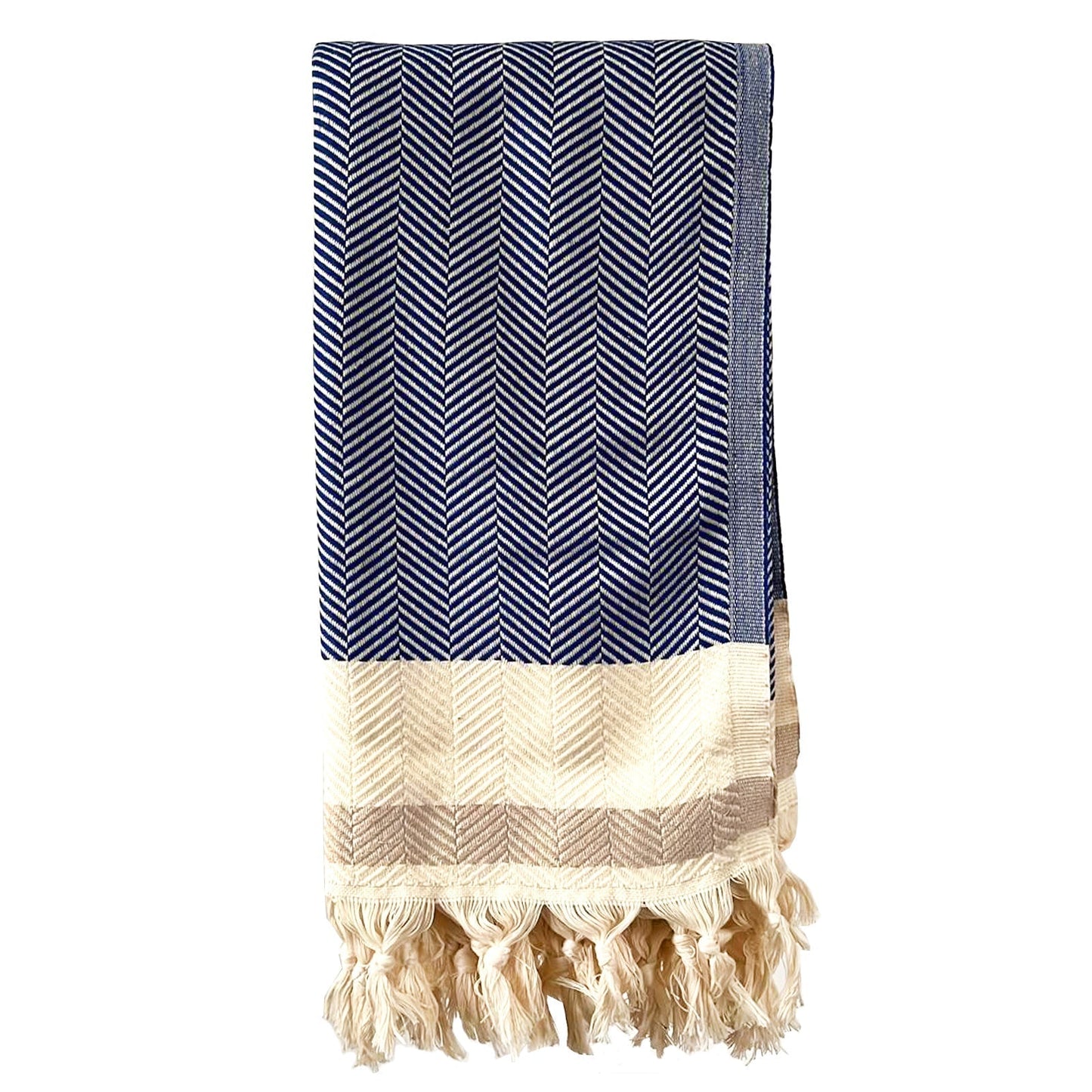 Pipa Sustainable Hand - loomed Throw Blanket - Blue - My Store