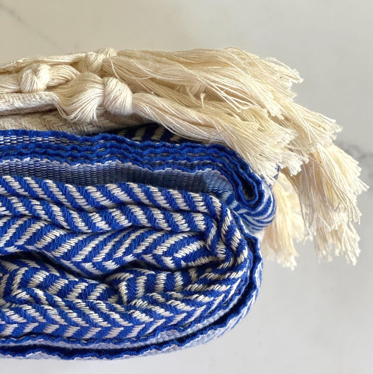 Pipa Sustainable Hand - loomed Throw Blanket - Blue - My Store