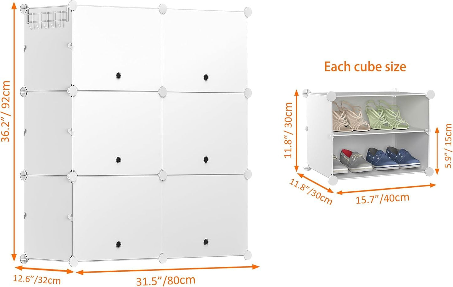 Shoe Rack, 6 Tier Shoe Storage Cabinet 24 Pair Plastic Shoe Shelves Organizer for Closet Hallway Bedroom Entryway - My Store
