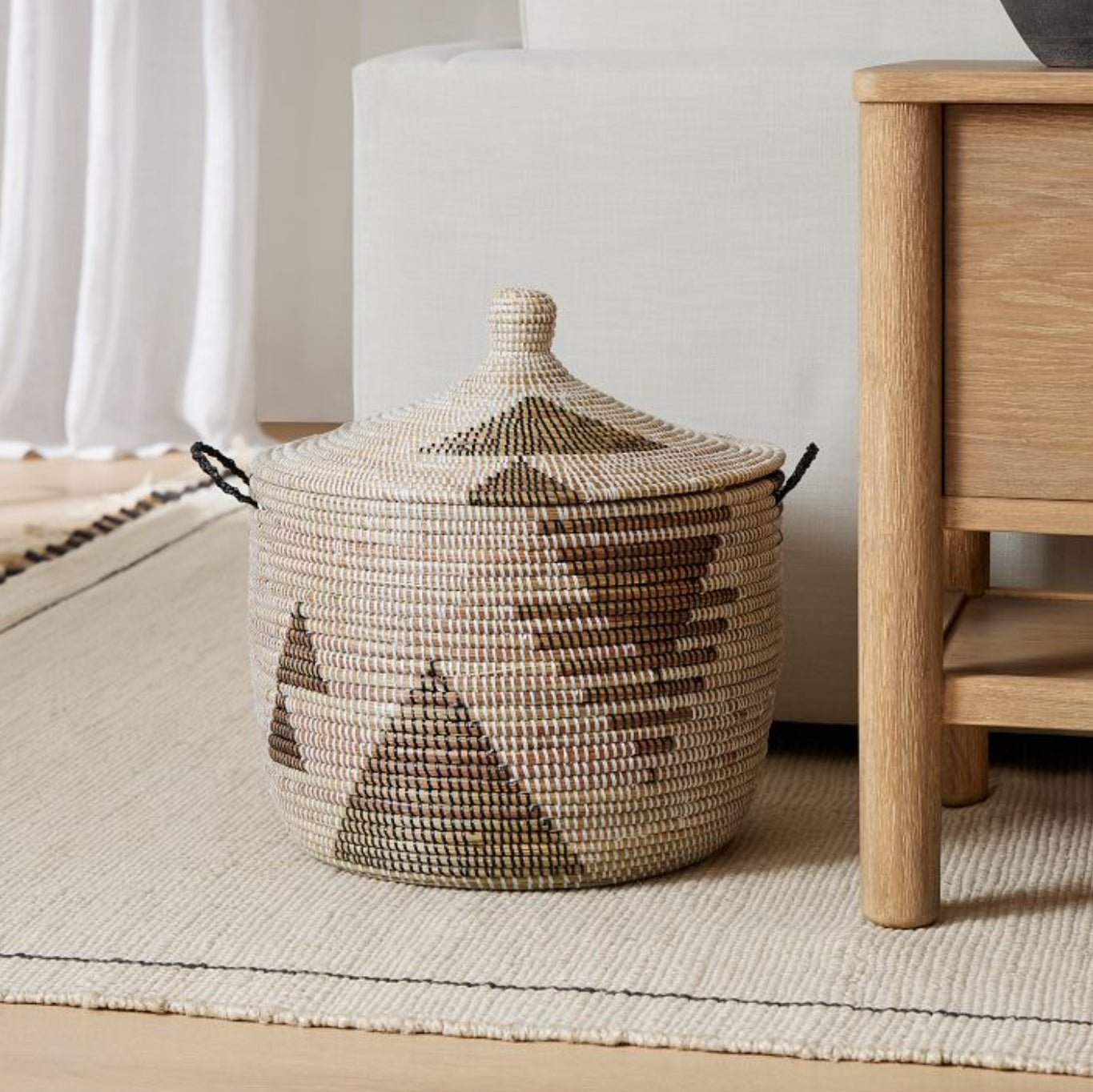 Storage Basket Graphic Print Black and White - Large - My Store