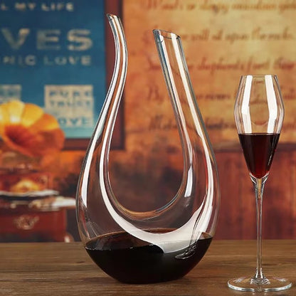 1500ML Big Decanter Handmade Crystal Red Wine Brandy Champagne Glasses Decanter Bottle Jug Pourer Aerator for Family Bar - My Store