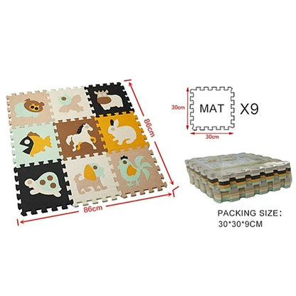 30*30*1Cm Cartoon Animal Pattern Play Mats Puzzles EVA Foam Floor Pad for Children Baby Play Gym Crawling Mats Toddler Carpet - My Store