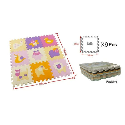 30*30*1Cm Cartoon Animal Pattern Play Mats Puzzles EVA Foam Floor Pad for Children Baby Play Gym Crawling Mats Toddler Carpet - My Store