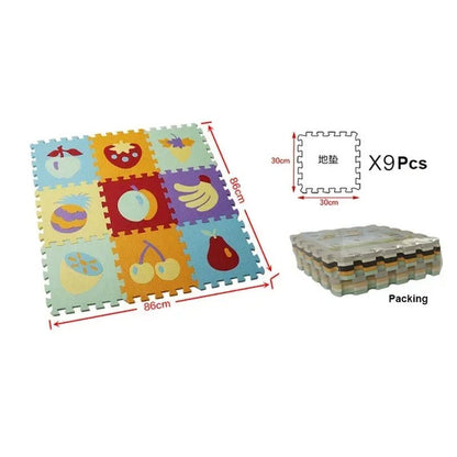 30*30*1Cm Cartoon Animal Pattern Play Mats Puzzles EVA Foam Floor Pad for Children Baby Play Gym Crawling Mats Toddler Carpet - My Store