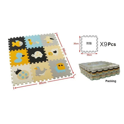 30*30*1Cm Cartoon Animal Pattern Play Mats Puzzles EVA Foam Floor Pad for Children Baby Play Gym Crawling Mats Toddler Carpet - My Store