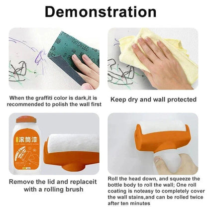 Antibacterial Wall Paint – Strong Repair Latex Paint with Roller Brush for Living Room & Kitchen - My Store