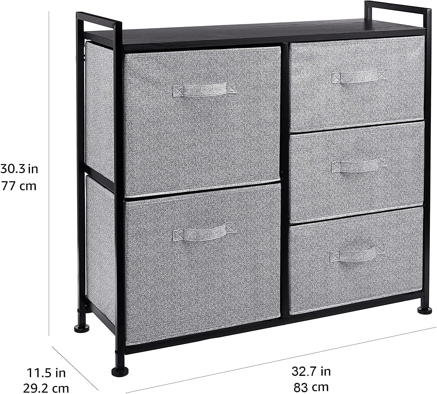 Fabric 5 - Drawer Storage Organizer Unit for Closet, Black - My Store