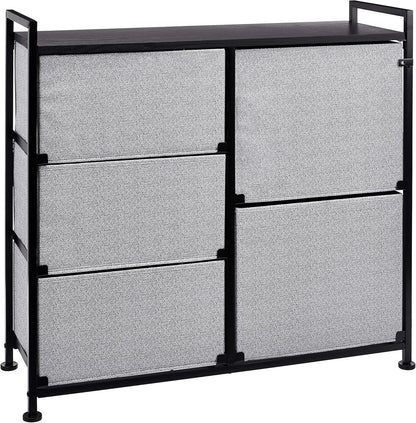Fabric 5 - Drawer Storage Organizer Unit for Closet, Black - My Store