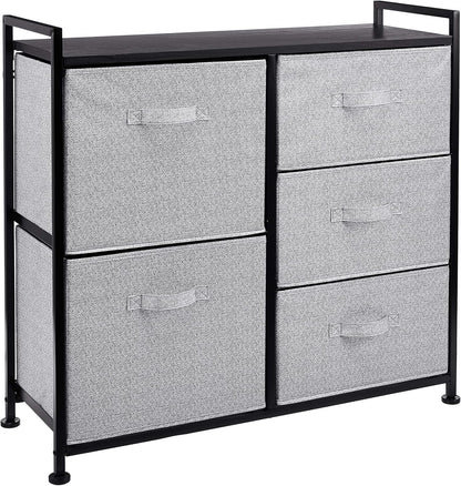 Fabric 5 - Drawer Storage Organizer Unit for Closet, Black - My Store