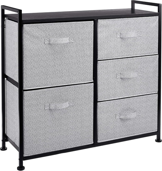 Fabric 5 - Drawer Storage Organizer Unit for Closet, Black - My Store