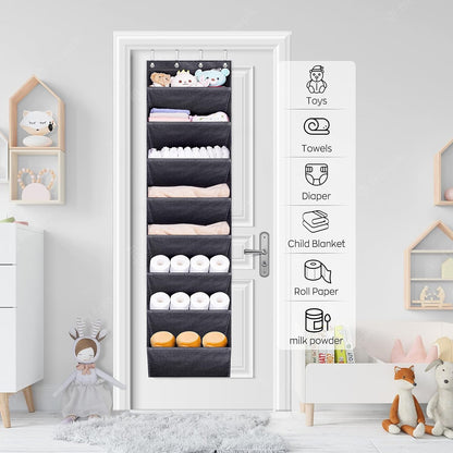 over the Door Shoe Organizer for Closet with Large Deep Pockets, Narrow Shoe Rack for Door Hanging Boots Storage, Black - My Store