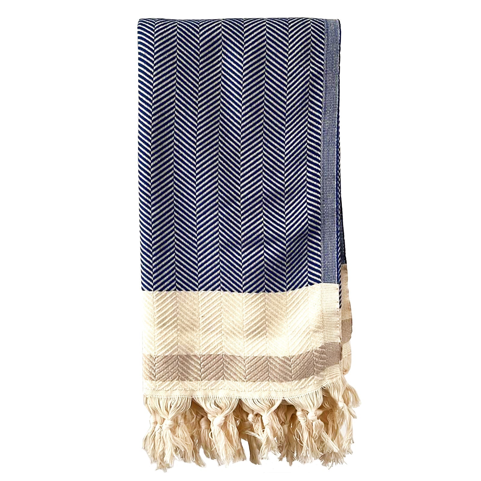 Pipa Sustainable Hand - loomed Throw Blanket - Blue - My Store