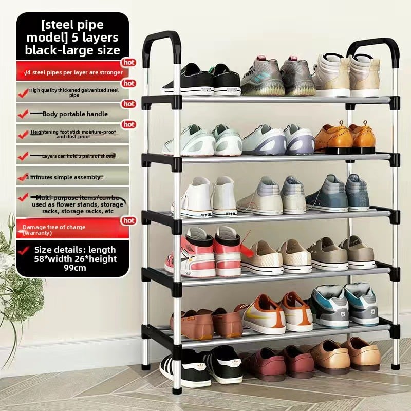 Reinforced Metal Shoe Rack with Multi - layer Storage - My Store