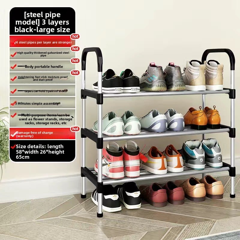 Reinforced Metal Shoe Rack with Multi - layer Storage - My Store