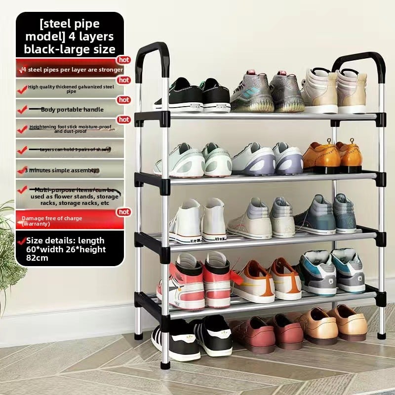 Reinforced Metal Shoe Rack with Multi - layer Storage - My Store