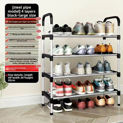 Reinforced Metal Shoe Rack with Multi - layer Storage - My Store