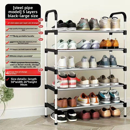Reinforced Metal Shoe Rack with Multi - layer Storage - My Store