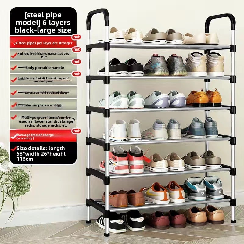 Reinforced Metal Shoe Rack with Multi - layer Storage - My Store