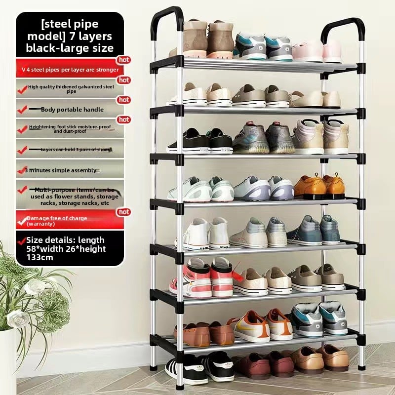 Reinforced Metal Shoe Rack with Multi - layer Storage - My Store