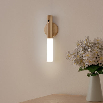Solid wood motion sensing night light USB charging - My Store