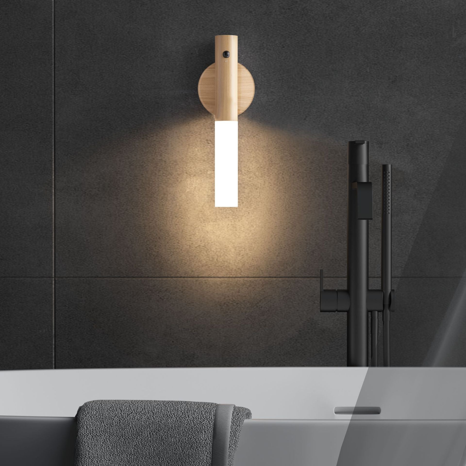 Solid wood motion sensing night light USB charging - My Store